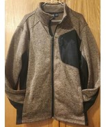 Reebok Mens Full Zip Soft Shell Mock Neck Jacket Toffee Heather OMRB895H  - $65.89 CAD