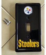 PITTSBURGH STEELERS Glossy Black Ceramic Single Light Switch Plate Cover - £15.50 GBP