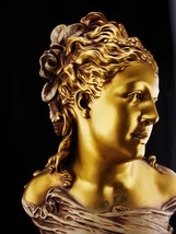 Huge 25&quot; antique bust / art nouveau statue /Vintage Goddess Bust /golden sculptu - £1,676.55 GBP