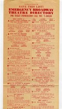  Emergency Broadway Theatre Directory February 1963 - $17.82