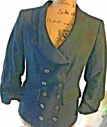 Women&#39;s Sine Double Breasted Suit Jacket Black Career Size 8 Cute!    01... - $7.87