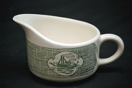 Old Vintage Currier &amp; Ives Green by SCIO 3&quot; Milk Creamer 8 oz. Steamboat MCM - £10.27 GBP