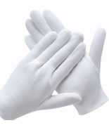 3 Pairs White Cotton Gloves for Dry Hands Eczema SPA Moisturizing - Work... - £9.38 GBP