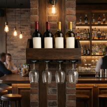 Intrinsic Haven Loma Alta Wall Mounted Stemware Holder Shelf  Solid Woo... - $73.49