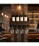 Intrinsic Haven Loma Alta Wall Mounted Stemware Holder Shelf  Solid Woo... - $73.49