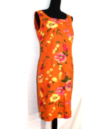 SUZANNE TAYLOR FLORAL WOMAN  DRESS SIZE 8 ORANGE KNEE LENGTH BODYCON NWT... - £51.23 GBP