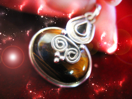 Haunted NECKLACE LOVE & LUCK HIGHER FEMALE DJINN Genie TIGER EYE Cassia4  image 3