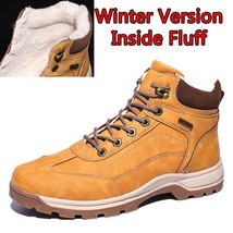 SURGUT Autumn Men Boots Leather Casual Ankle Boots Men Winter Working Shoes Men  - £58.29 GBP