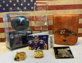 NFL Baltimore Ravens Mixed Fan Lot Wallet Speaker Pins Laser Engraved Di... - £31.93 GBP