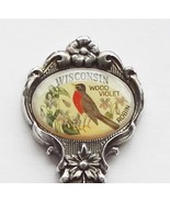 Collector Souvenir Spoon USA Wisconsin Robin Wood Violet Celeste Silver ... - $9.99