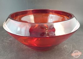 Ruby Red Art Glass Flared Heavy Bowl or Vase, OBO - £30.00 GBP