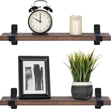 Mkono Wood Floating Shelves Wall Mounted Modern Farmhouse Shelf, Brown - £24.77 GBP