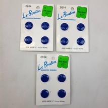 Le Bouton 12 Buttons 5/8” 16mm Blue Royal # 2614 Vtg Japan - $16.82