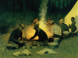 Hunter&#39;s Camp in the Big Horn Frederic Remington Giclee Art Print + Ships Free - £31.25 GBP+