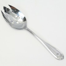 Reed Barton Ribbon Crest Pierced Vegetable Spoon 9.375&quot;  - £9.34 GBP