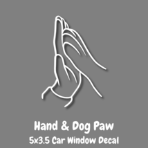 Male Hand &amp; Dog Paw Vinyl Decal 5x3.5&quot; - £3.99 GBP