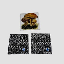 Set Of 2 Black Damask Coasters Naturally Absorbent With Mushroom Wall Ar... - £14.69 GBP
