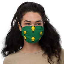 Creative Idea Concept Design Yellow Bulb Green Face Mask - £14.15 GBP