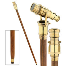 Brass Telescope Handle Gentleman&#39;&#39;s Hardwood Cane Walking Stick - £51.23 GBP