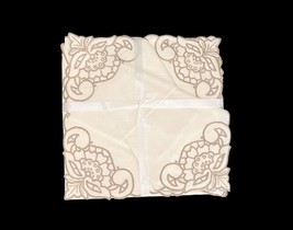 Vintage Handmade Embroidered Tablecloth 40"x40" w/ 8 Napkins 9" Floral Unused image 4