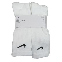 Nike Everyday Plus Crew Socks (6 Pack) Mens Size 12-15 White NEW SX6897-100 - £23.49 GBP