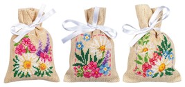 DIY Vervaco Spring Flowers Garden Gift Bag Counted Cross Stitch Kit set/3 - £22.34 GBP