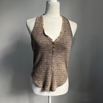 Anthropologie Pilcro and the Letterpress Ribbed Henley Halter Top - £26.74 GBP