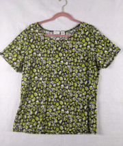 Kim Rogers Woman Womens Blouse Top Size 1X Polyester Blend Green Black White - £11.87 GBP