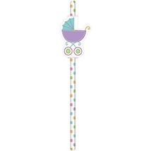 Party Favor Baby Carriage Straws 12 Pack New - $56.15 MXN