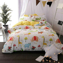 5pc 100% Cotton Colorful Zoo Animals Twin Full Dovet Cover Comforter Set - £133.39 GBP+
