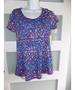 Lularoe Blue W/Design Classic T Shirt Size XXS Women&#39;s NEW - $24.96 CAD