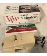 Vtg 1950 Singer 489500 Or 489510 Buttonholer + 6 Attachments Box Manual ... - $29.39