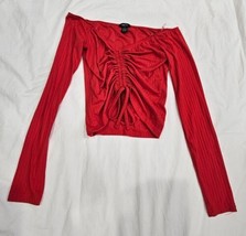 Rue 21 Sexy Women&#39;s Stretchy Longsleeve Shirt Red Size M - £5.68 GBP