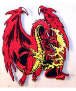 RED DRAGON EMBROIDERED PATCH sew or iron biker P-363 - $5.45
