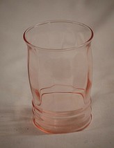 MacBeth Evans 1930s Pink Depression 4&quot; Flat Juice Glass Ribbed Inside Vintage - £19.65 GBP