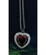 Leaf Infinity Love Red Crystal Heart Silver Pendant Necklace Jewelry Gifts - $38.06