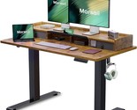 Electric Standing Desk With Dual Drawers, 48 X 24 Inches Height Adjustab... - £232.58 GBP