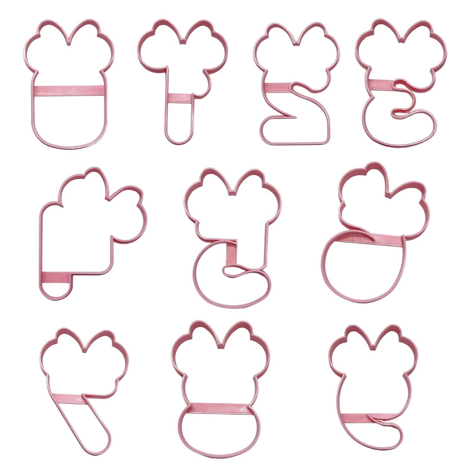Minnie Mouse Outline Numbers 0 To 9 Set Of 10 Cookie Cutters Made in USA PR1642