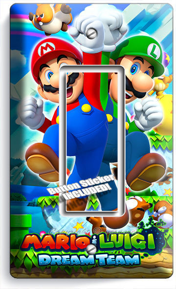 SUPER MARIO AND LUIGI BROS SINGLE GFCI LIGHT SWITCH WALL PLATE COVER ROOM DECOR