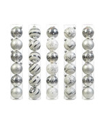 Ornament Ball Assorted 60mm, Silver/White - £24.97 GBP