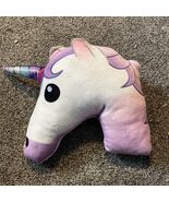 Unicorn Head White Purple Pillow Bedding Plush Stuffed Animal Toy Neck S... - €8,56 EUR