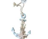 Kurt Adler Wooden Anchor Ornament 4.5 inch Off Gray Coastal Beach Hanging - $10.59