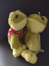 Dan Dee Collectors Choice Kissing Frogs Stuffed Animal Plush Green Love Bows - £11.60 GBP