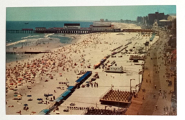 Aerial View of Atlantic City Beach &amp; Boardwalk New Jersey NJ UNP Postcard c1960s - $7.99