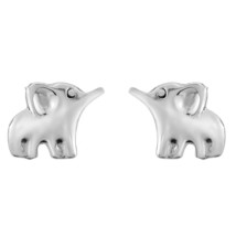 Cute Little Triumphant Elephants Sterling Silver Post Stud Earrings - £8.85 GBP