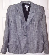 NWT Style &amp; Co. Collection Black/White Lined Linen Blazer, Size 12, $75 - £13.27 GBP
