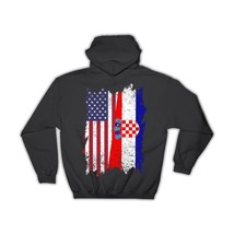 United States Croatia : Gift Hoodie American Croatian Flag Expat Mixed Country F - $35.99