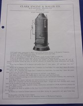 Vintage Clark Engine &amp; Boiler Co Kalamazoo MI Plain Vertical Boiler  - £7.84 GBP