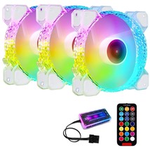 3 Pack Rgb Case Fans,120Mm Ultra-Quiet Rgb Chassis Cooling Fans,Equiped With Rem - £39.33 GBP