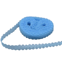 10 Yards Embroidered .5&quot; Lace Trim - New - Light Blue - £10.38 GBP
